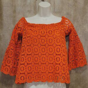Lace bell sleeve top